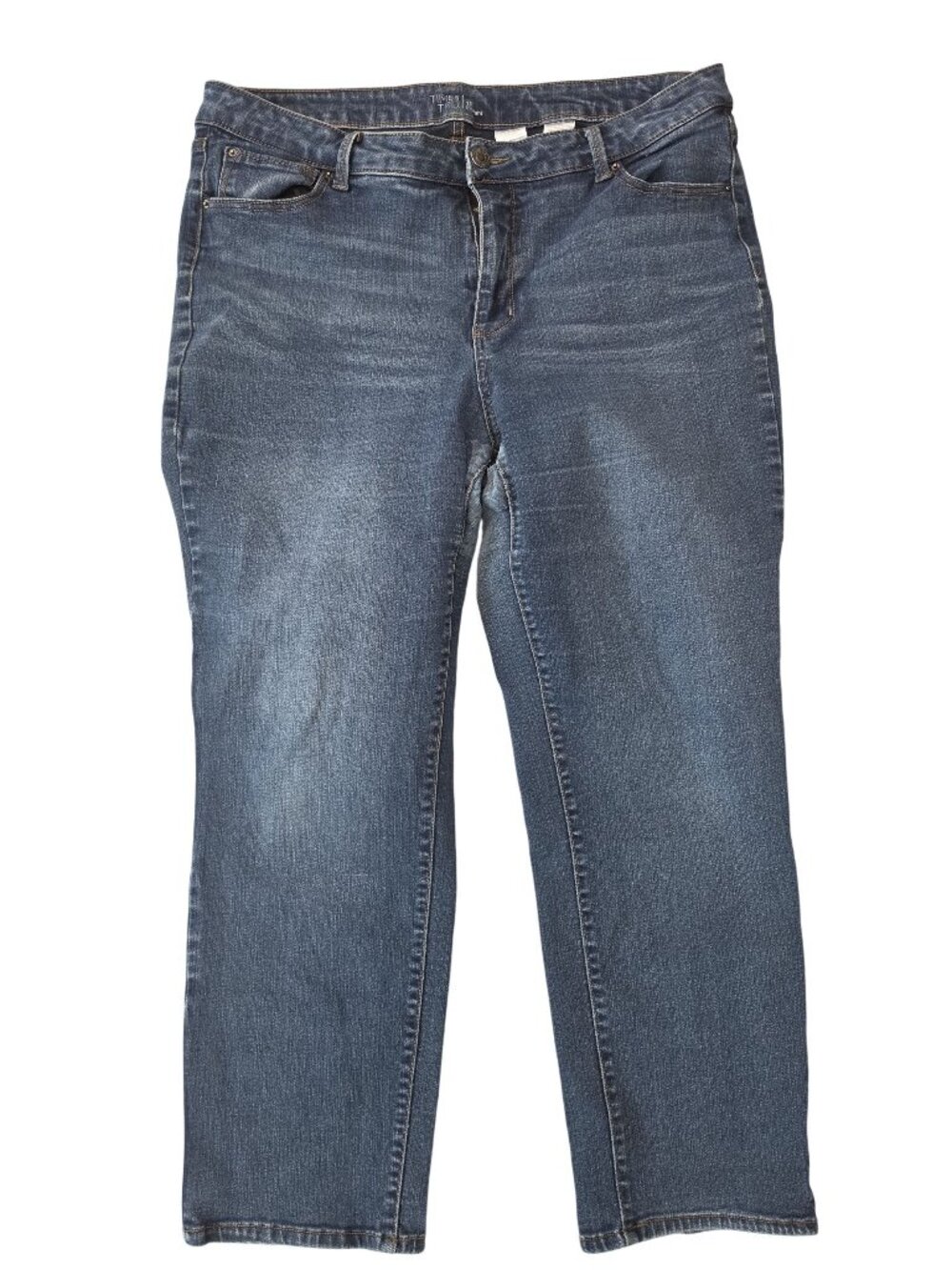 Time And Tru Womens Straight Leg Jeans Size 18 Blue Stretch Denim plus size